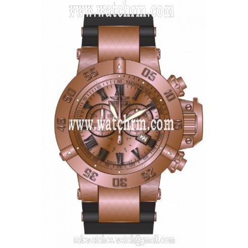 Invicta Subaqua Chronograph Rose Dial Black Silicone Men's Watch 16873