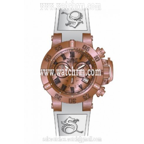 Invicta Subaqua Chronograph Rose Dial Black Silicone Men's Watch 16878