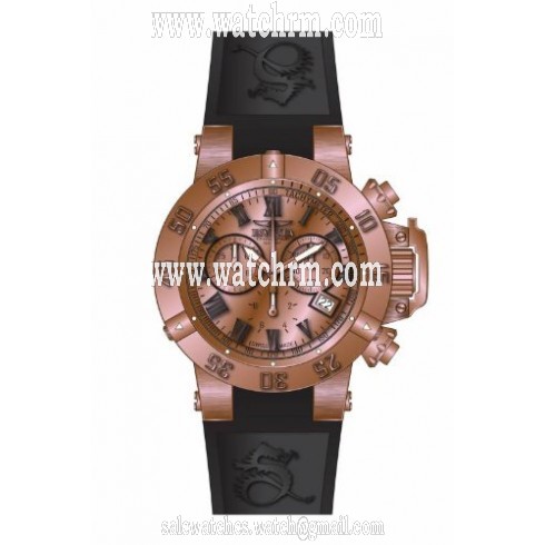 Invicta Subaqua Chronograph Rose Dial Black Silicone Men's Watch 16879