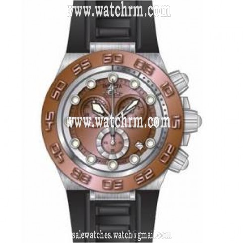 Invicta Subaqua Chronograph Rose Gold Dial Black Polyurethane Watch 15576