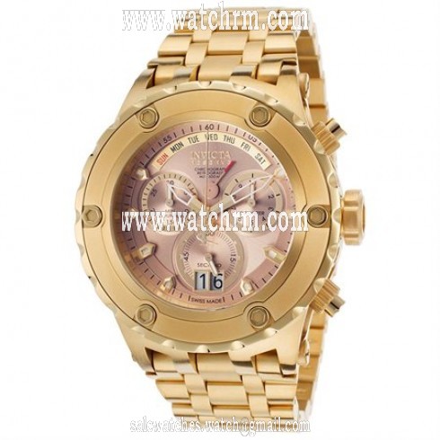 Invicta Subaqua Chronograph Rose Mother of Pearl Dial Yellow Gold-plated Men's Watch 16885