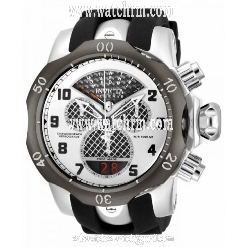 Invicta Subaqua Chronograph Silver Carbon Fiber Dial Black Polyurethane Men's Watch 16310
