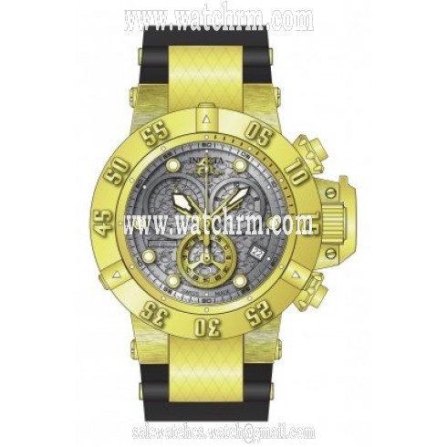 Invicta Subaqua Chronograph Silver Dial Black Polyurethane Men's Watch 15807