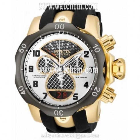 Invicta Subaqua Chronograph Silver Dial Black Polyurethane Men's Watch 16311