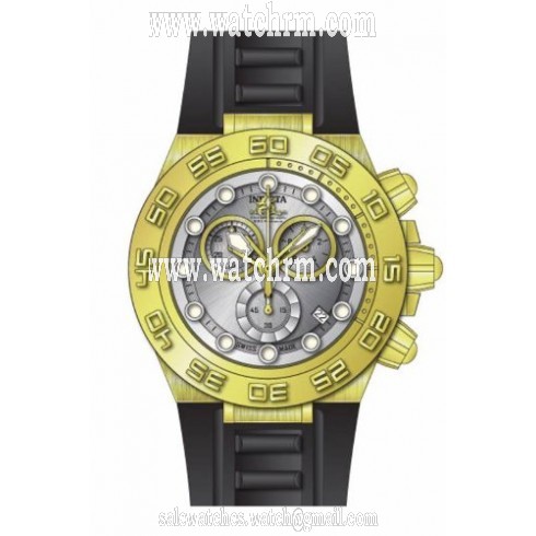 Invicta Subaqua Chronograph Silver Dial Black Polyurethane Watch 15579