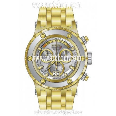 Invicta Subaqua Chronograph Silver Dial Gold-plated Men's Wartch 80486