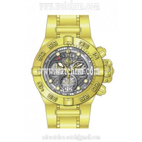 Invicta Subaqua Chronograph Silver Dial Gold-plated Men's Watch 14499