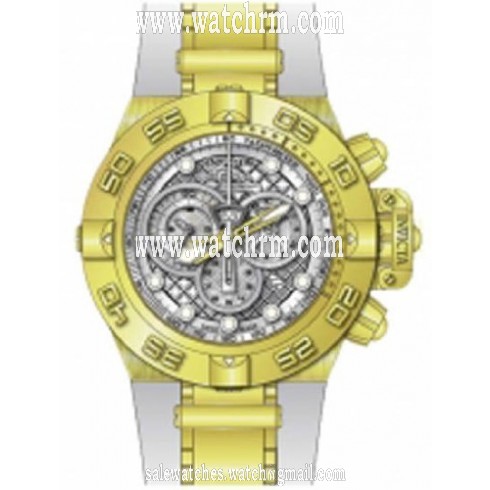 Invicta Subaqua Chronograph Silver Dial Gold-Tone Stainless Steel Men's Watch 11798