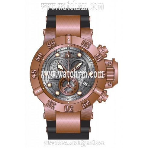Invicta Subaqua Chronograph Silver Dial Grey Polyurethane Men's 15808