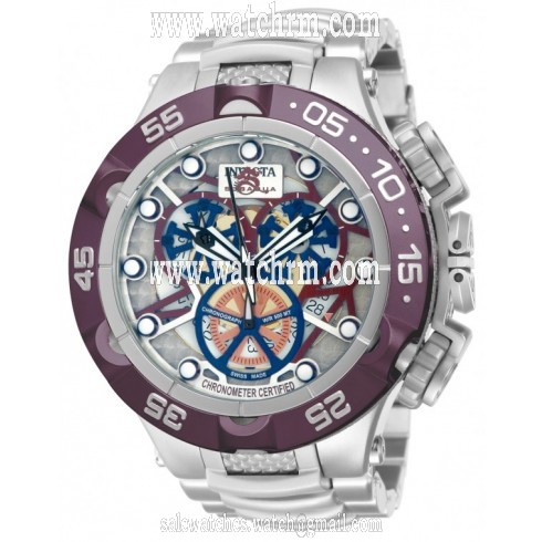 Invicta Subaqua Chronograph Silver Skeleton Dial Stainless Steel Men's Watch 12906