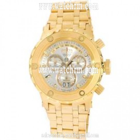 Invicta Subaqua Chronograph Silver-tone Dial Gold-tone PVD Stainless Steel Men's Watch 14471