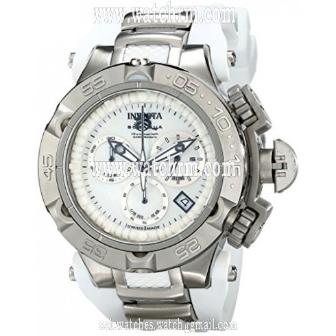 Invicta Subaqua Chronograph White Mother of Pearl Dial White Polyurethane Ladies Watch 17231