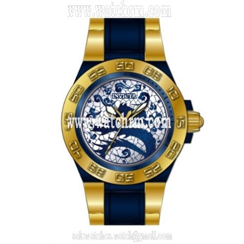 Invicta Subaqua Dragon Dynasty Blue and White Dial Gold-Tone Men's Watch 11549