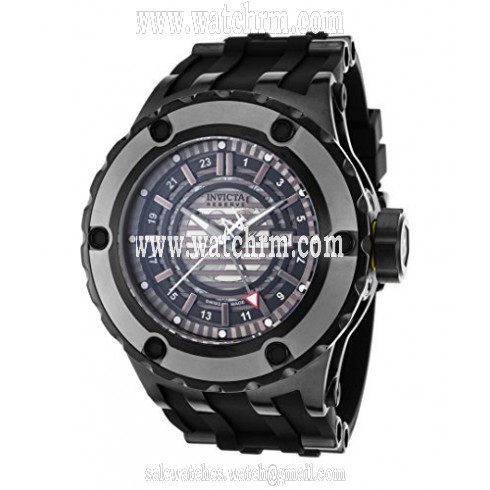 Invicta Subaqua GMT Black and Gunmetal Dial Black Silicone Rubber Men's Watch 16824
