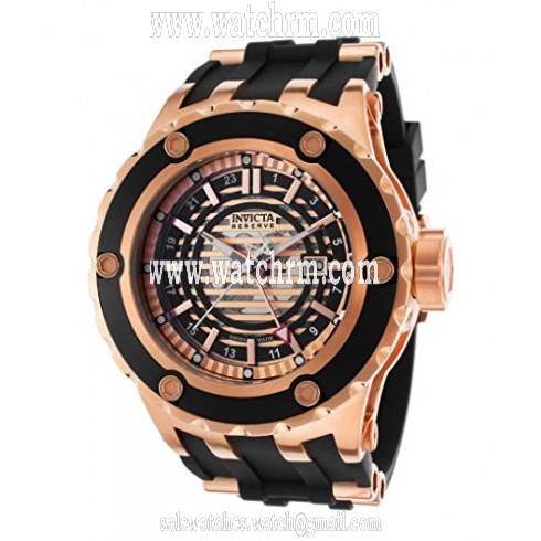 Invicta Subaqua GMT Black and Rose Dial Black Silicone Rubber Men's Watch 16823
