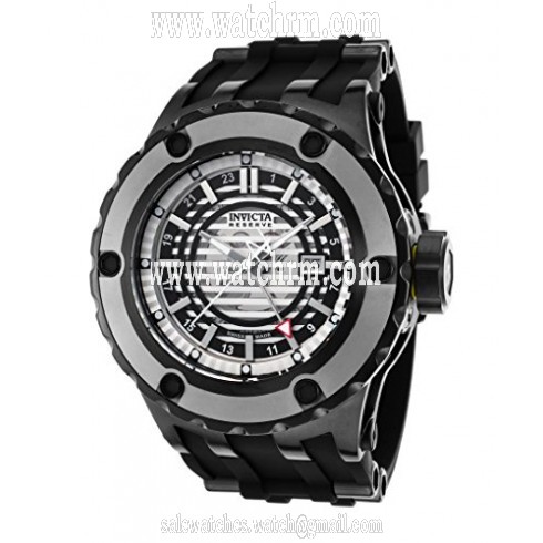 Invicta Subaqua GMT Black and Silver Dial Black Silicone Rubber Men's Watch 16825