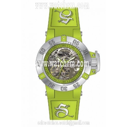 Invicta Subaqua Light Green Skeleton Dial Light Green Silicone Ladies Watch 16779