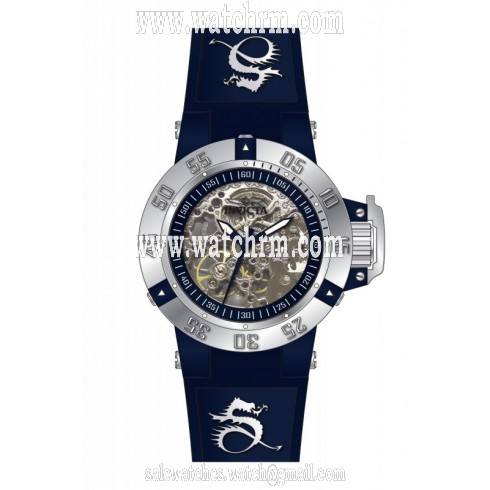 Invicta Subaqua Mechanical Black Skeleton Dial Black Silicone Ladies Watch 16784