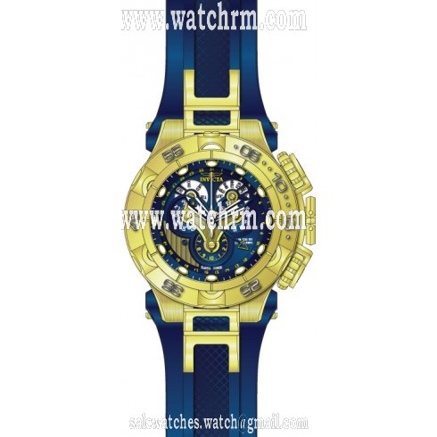 Invicta Subaqua Mechanical Chronograph Blue Dial Blue Polyurethane Blue Ion-plated Men's Watch 18530