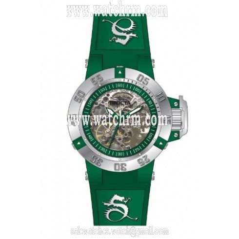 Invicta Subaqua Mechanical Green Skeleton Dial Green Silicone Ladies Watch 16782