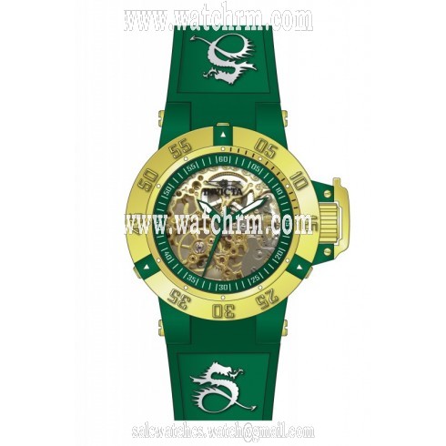 Invicta Subaqua Mechanical Green Skeleton Dial Green Silicone Ladies Watch 16791