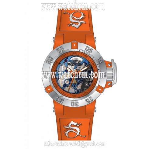Invicta Subaqua Mechanical Orange Skeleton Orange Silicone Ladies Watch 17136