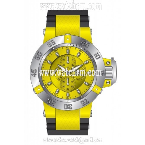 Invicta Subaqua Multi-Function Yellow Dial Black Polyurethane Men's Watch 17112