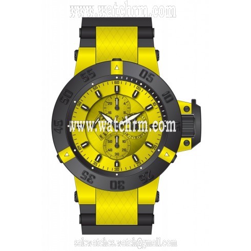 Invicta Subaqua Multi-Function Yellow Dial Black Polyurethane Men's Watch 17116