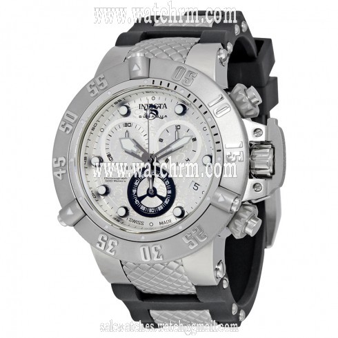 Invicta Subaqua Noma III Chronograph White Dial Black Silicone & Stainless Steel Men's Watch 14942