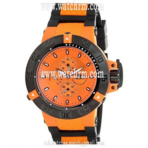 Invicta  Subaqua Noma III Multi-Function Orange Dial Black Rubber with Orange Pastic Men's Watch 17119