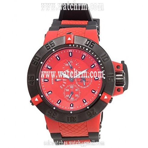 Invicta  Subaqua Noma III Multi-Function Red Dial Black Rubber with Red Pastic Men's Watch 17120