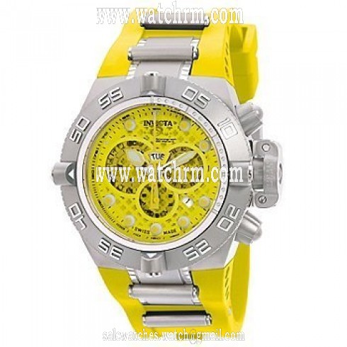 Invicta Subaqua Noma IV Swiss Chronograph Yellow Dial Stainless Steel Men's Watch 1385