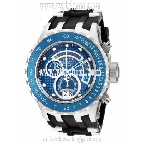 Invicta Subaqua Reserve Chronograph Blue Dial Black Polyurethane Men's Watch 18549