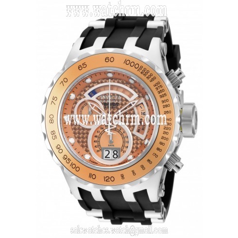 Invicta Subaqua Reserve Chronograph Rose Dial Black Polyurethane Men's Watch 18550
