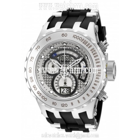 Invicta Subaqua Reserve Chronograph Silver Dial Black Polyurethane Men's Watch 18548