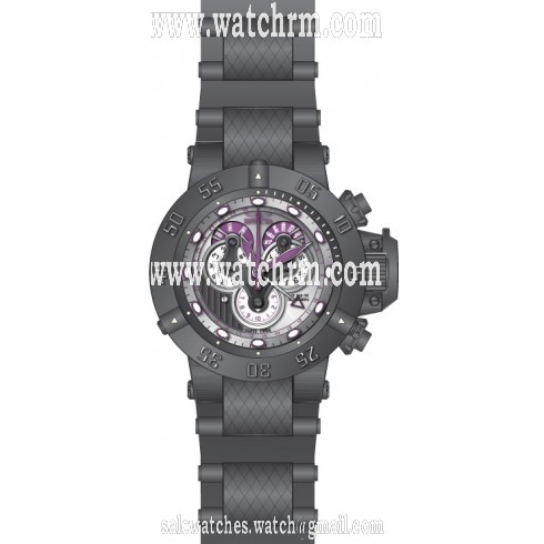 Invicta Subaqua Reserve Mechanical Chronograph Silver Dial Grey Polyurethane Gunmetal Ion-plated Men's Watch 18523