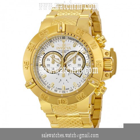 Invicta Subaqua Silver Dial Yellow Gold Ion-plated Men's Watch 14502