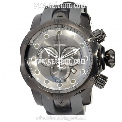 Invicta Subaqua Venom Reserve Chronograph Grey Dial Grey Polyurethane Band Men's Watch 11964