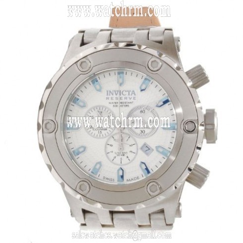 Invicta Subaqua White Dial Stainless Steel Leather Men's Chronograph Watch 10162