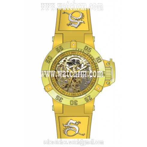 Invicta Subaqua Yellow Skeleton Yellow Silicone Ladies Watch 16788