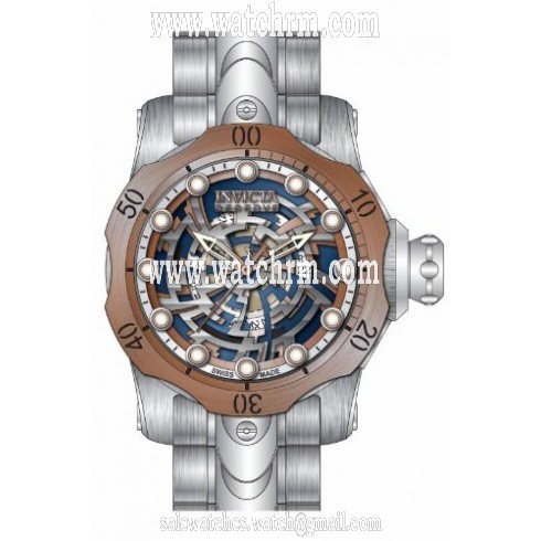 Invicta Venom Antique Silver Skeleton Dial Stainless Steel Men's Watch 15991
