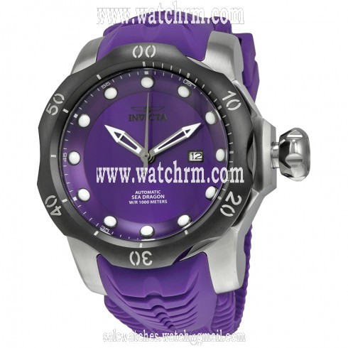 Invicta Venom Automatic Purple Dial Purple Silicone Strap Men's Watch 19306