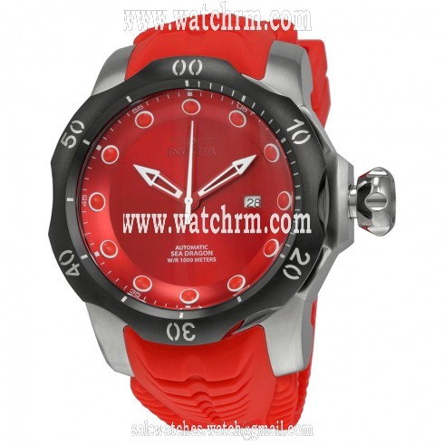 Invicta Venom Automatic Red Dial Red Silicone Strap Men's Watch 19302