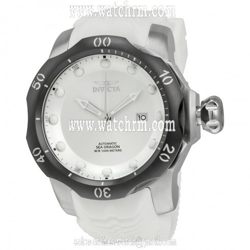 Invicta Venom Automatic White Dial White Silicone Men's Watch 19304