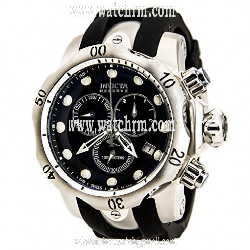 Invicta Venom Chronograph Black Dial Black Rubber Strap Men's Watch 6110
