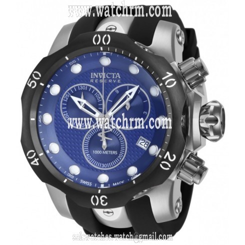Invicta Venom Blue Dial Black Polyurethane Men's Watch 16149