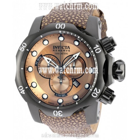 Invicta Venom Bronze Dial Brown Leather Men's Chronograph Watch 18307