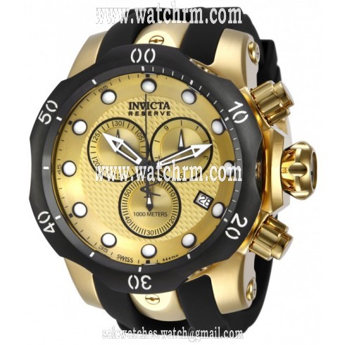Invicta Venom Champagne Dial Black Polyurethane Men's Watch 16150