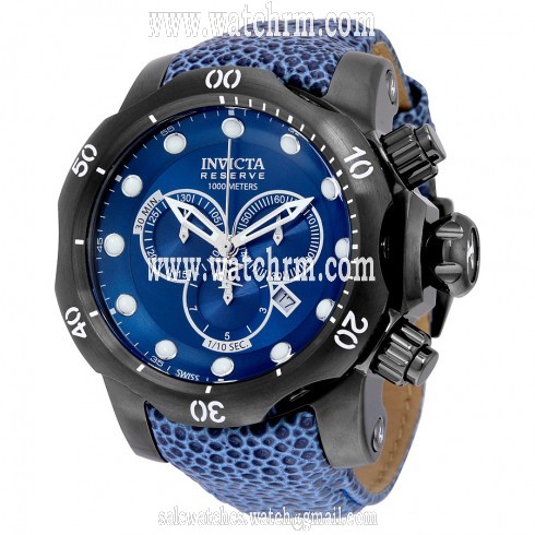 Invicta Venom Chonograph Blue Dial Blue Leather Men's Watch 18306