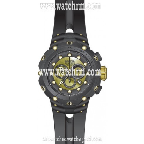 Invicta Venom Chronograph Black and Gold Dial Black Silicone Men's Watch 18451